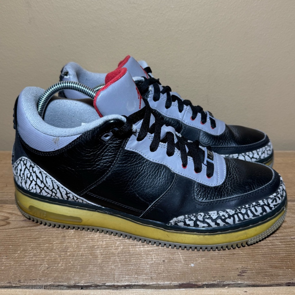 Mens 2008 AF1 Air Jordan Fusion 3 Black Cement 323626-061